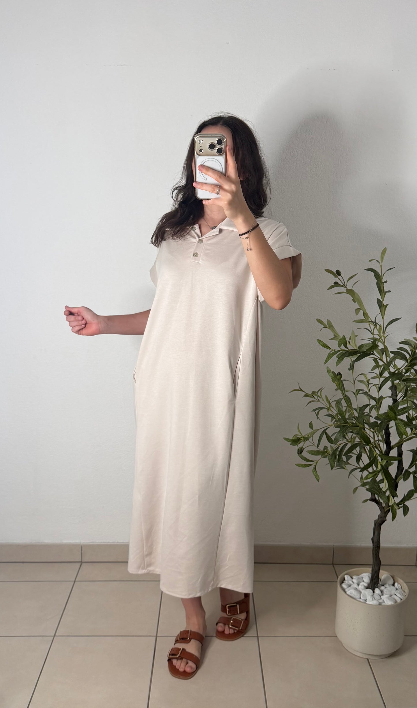 Robe polo - beige
