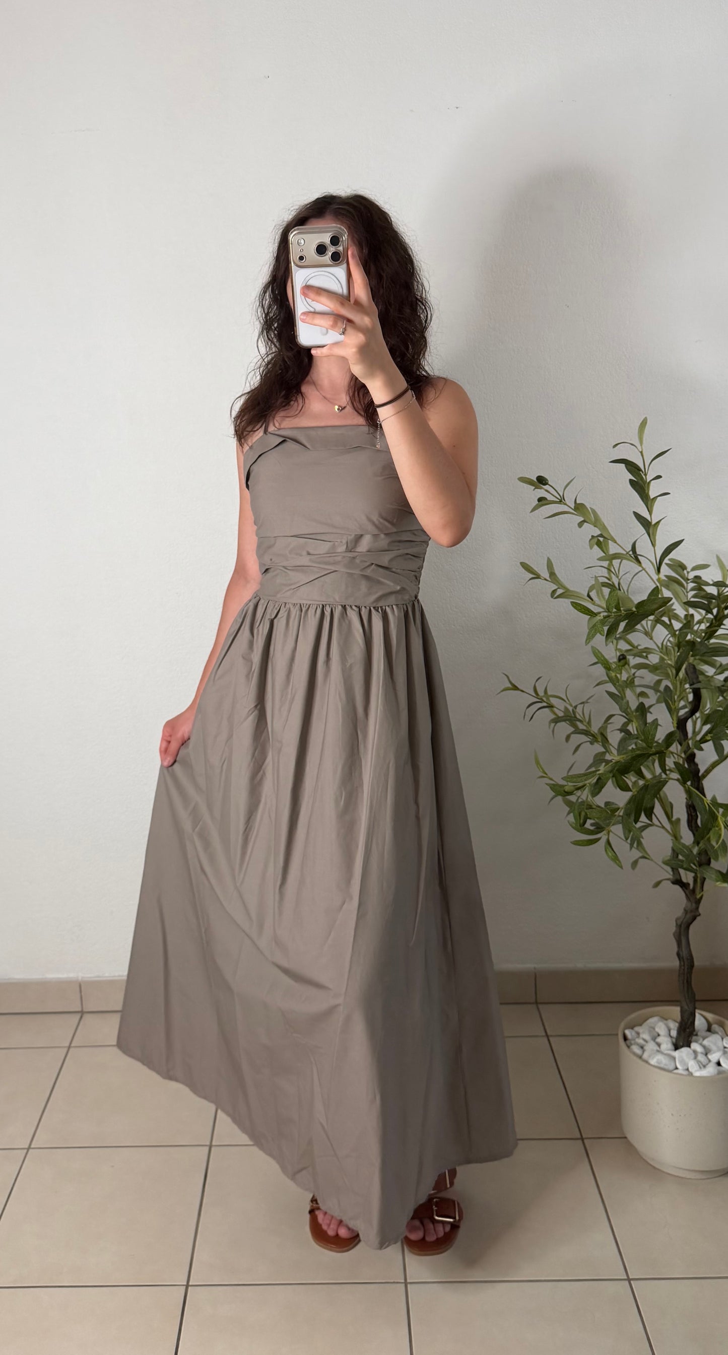 Robe bustier - taupe