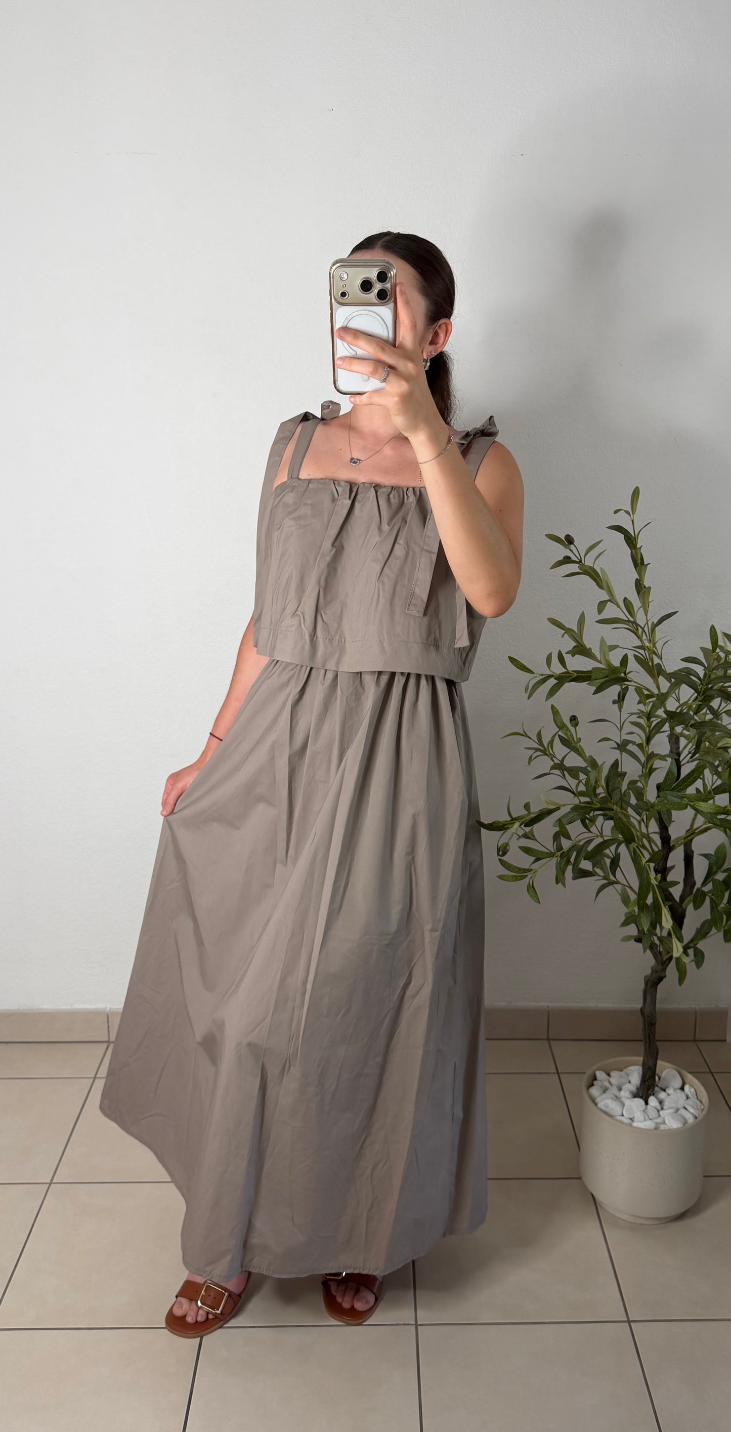 Robe noeud - taupe