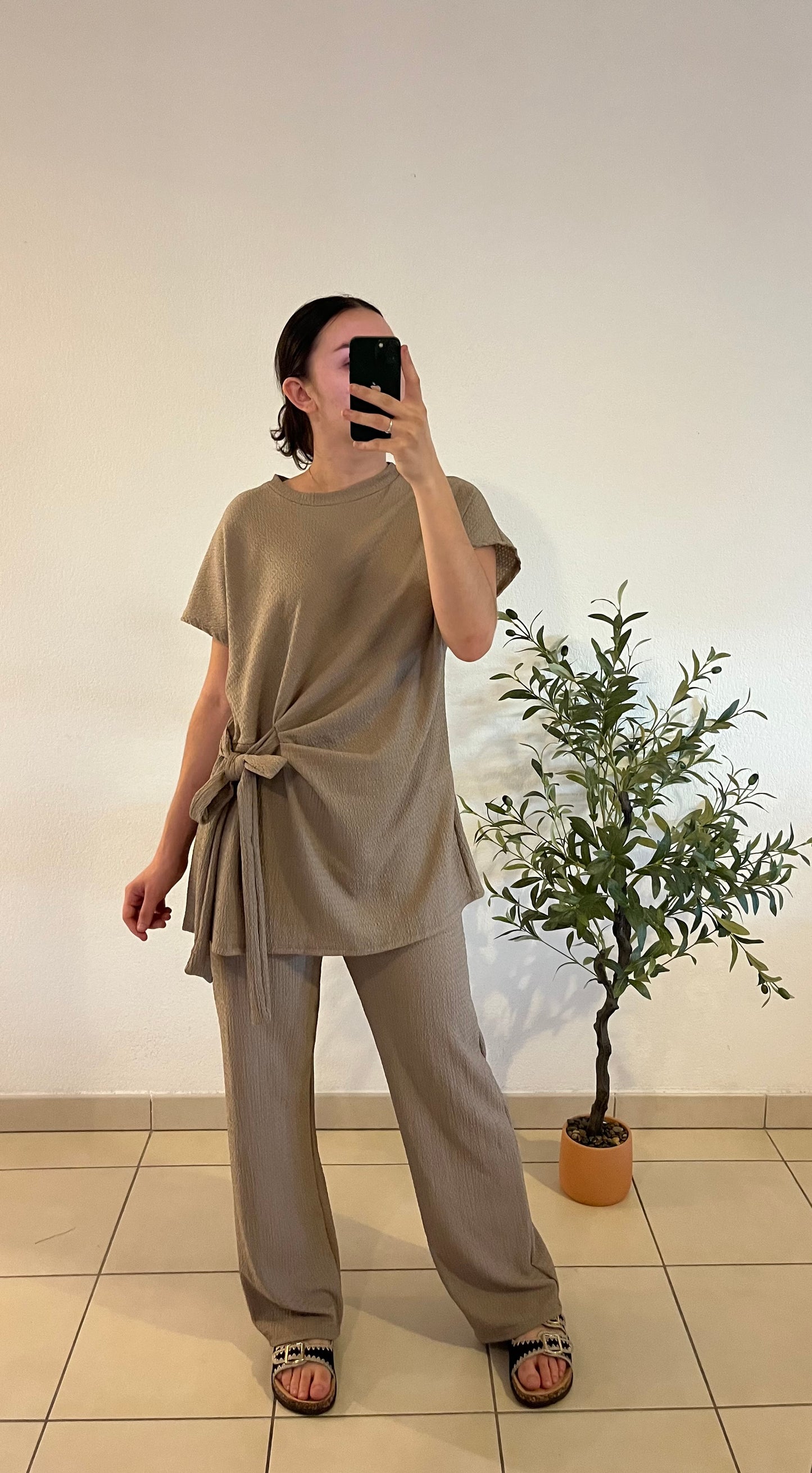 Ensemble noeud beige