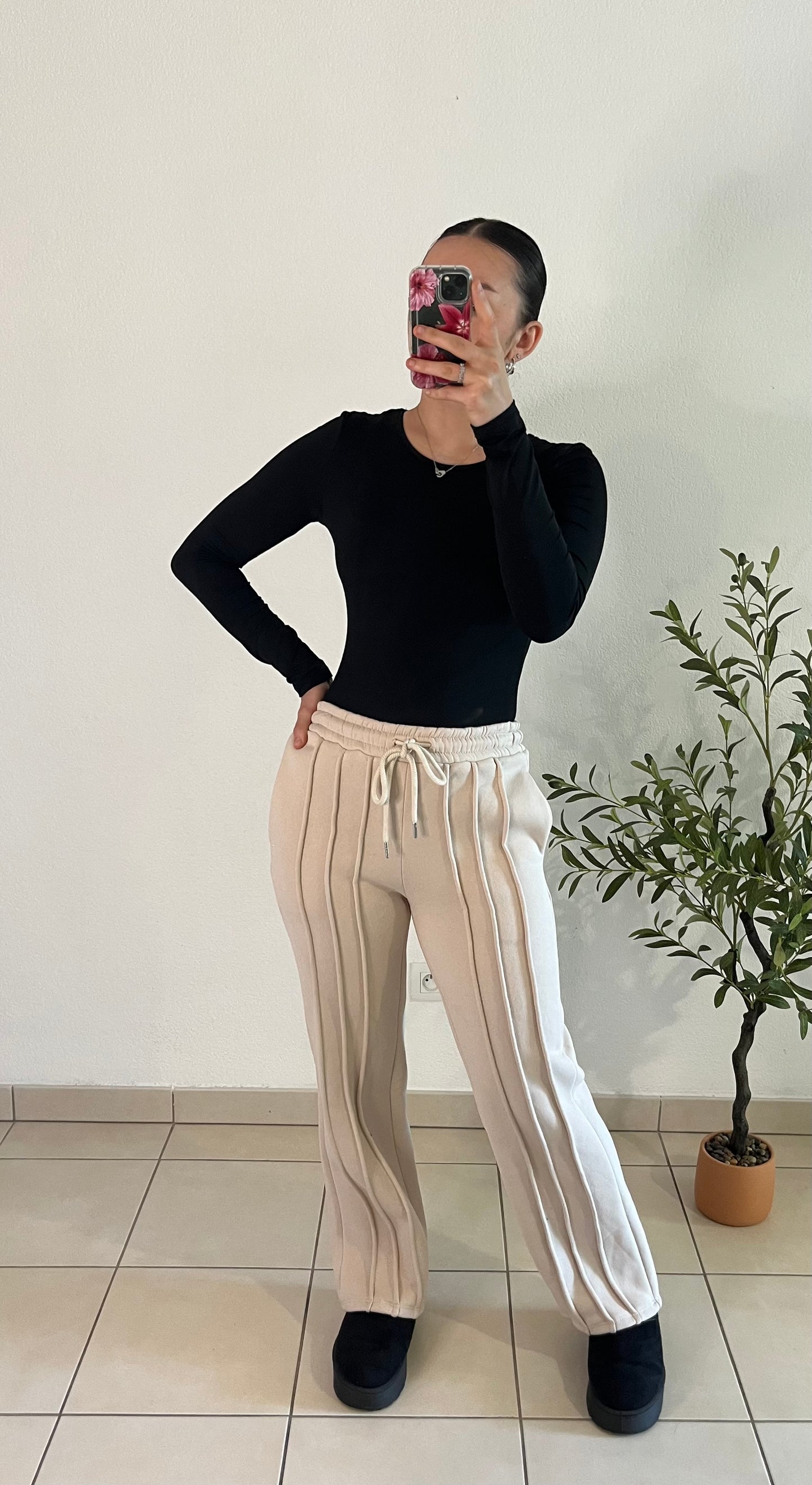 Bas de jogging beige
