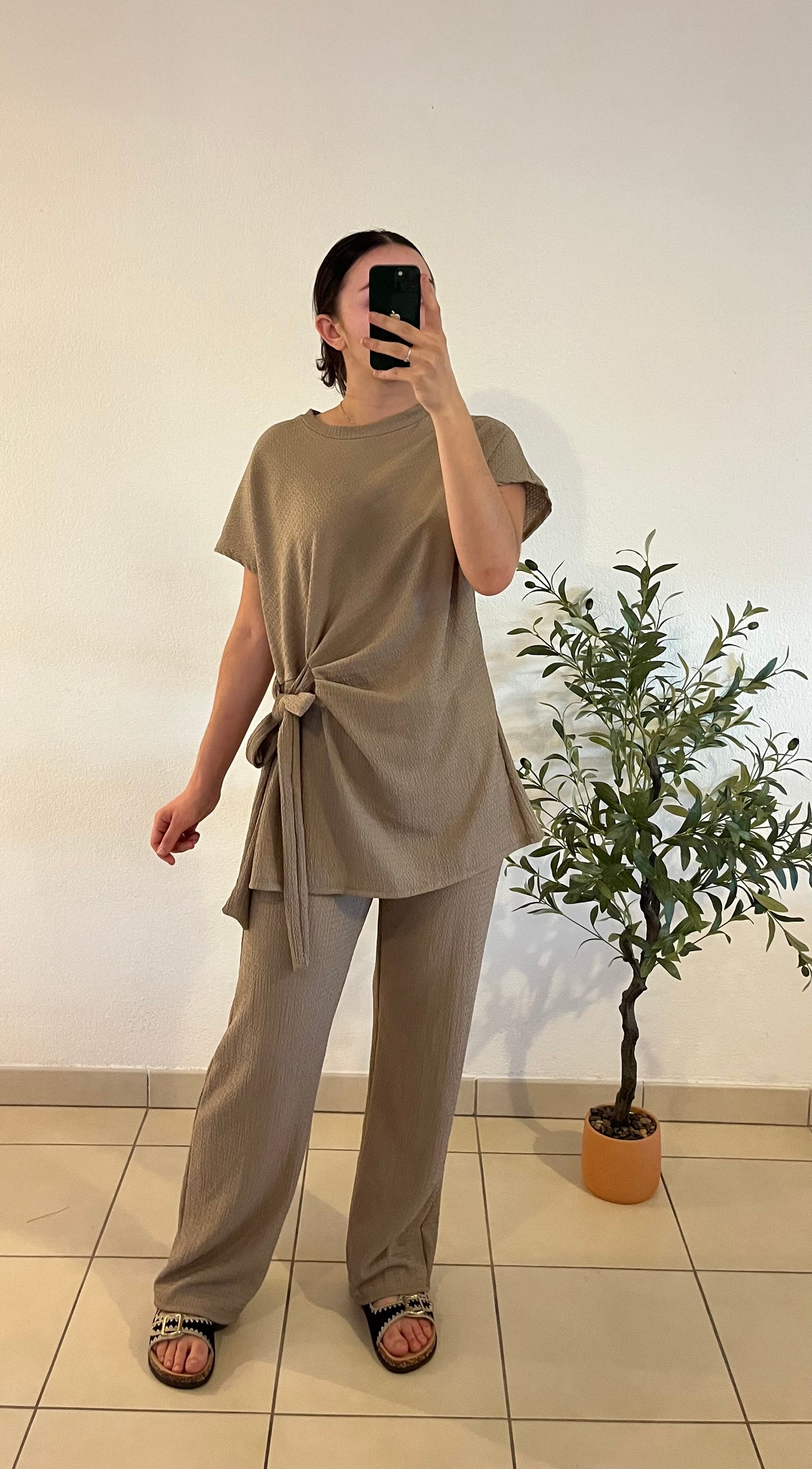 Ensemble noeud beige