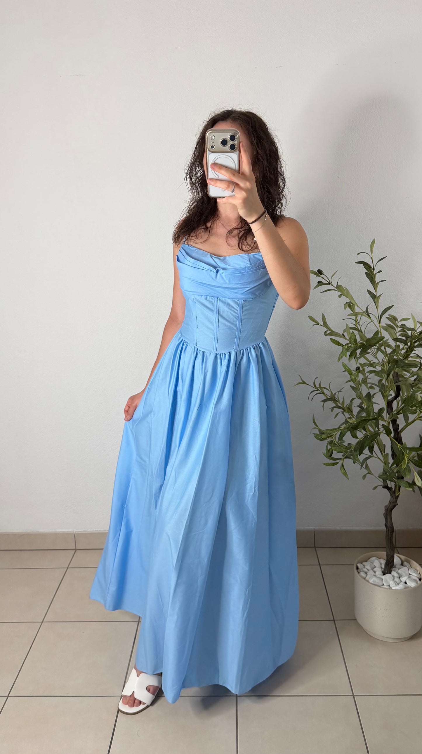 Robe corset - bleu