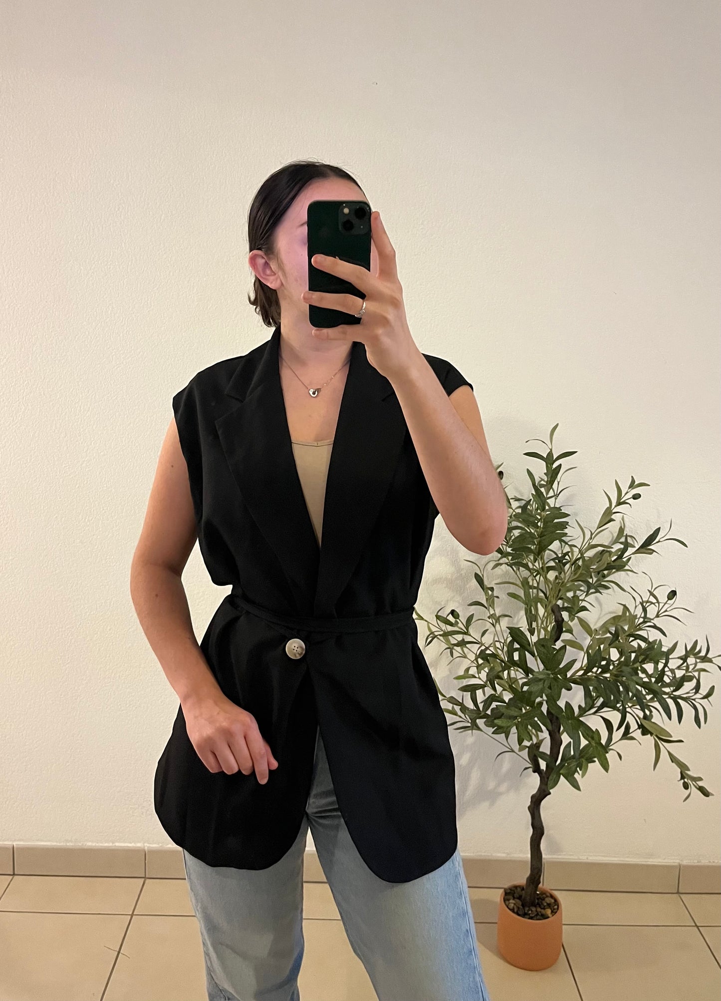 Veste lanière noir