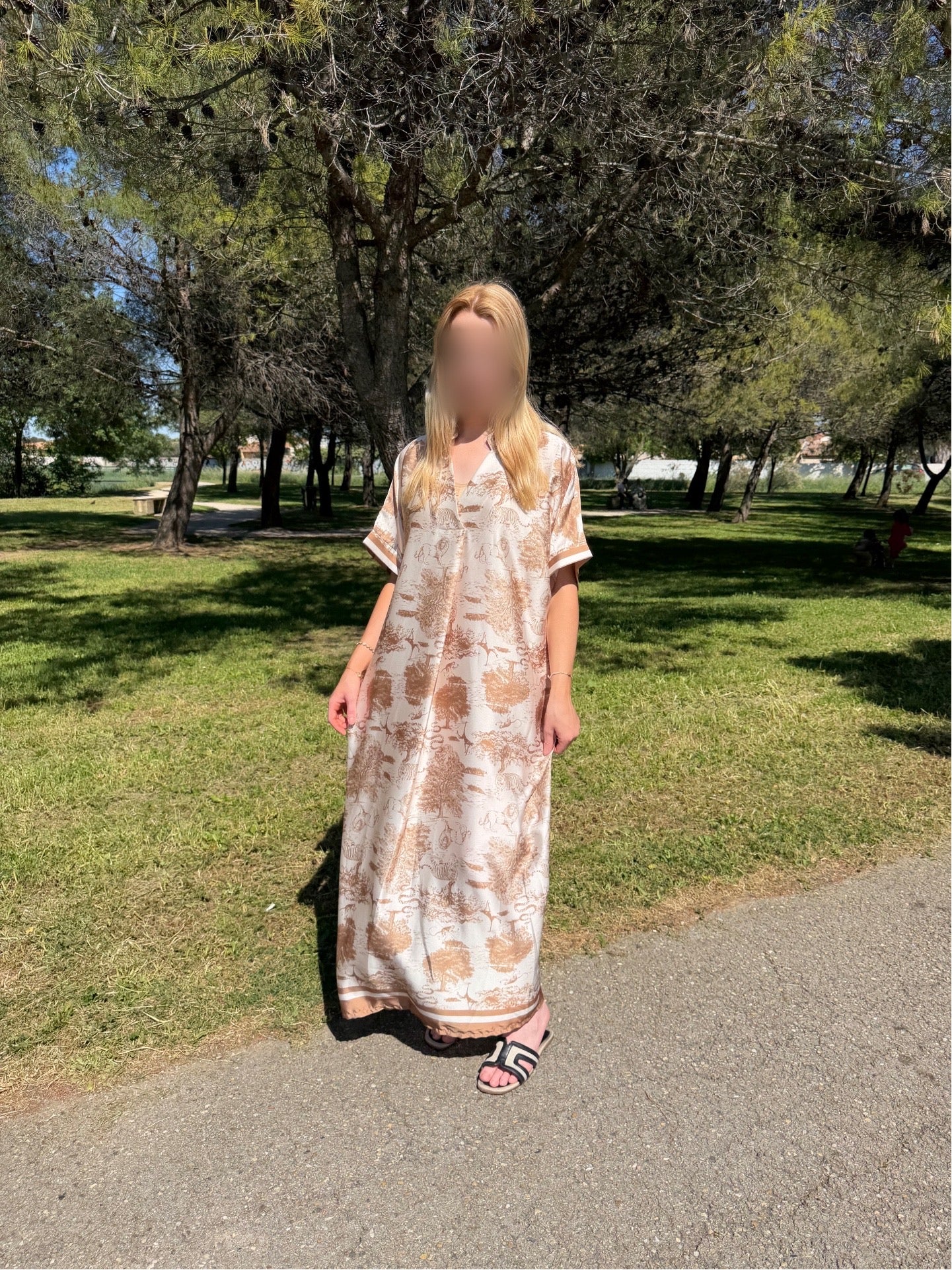 Robe motif - beige