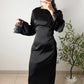 Robe satinée - noir