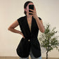 Veste lanière noir