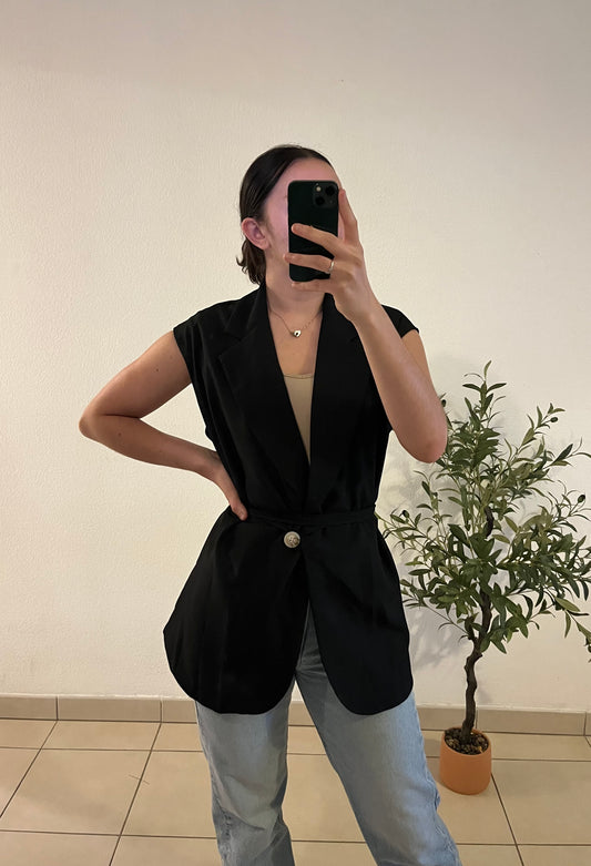 Veste lanière noir