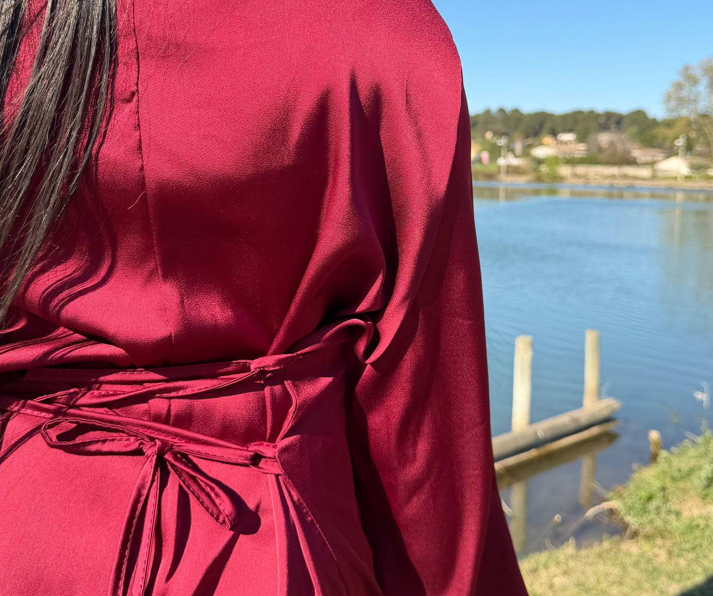 Robe satinée - Rouge