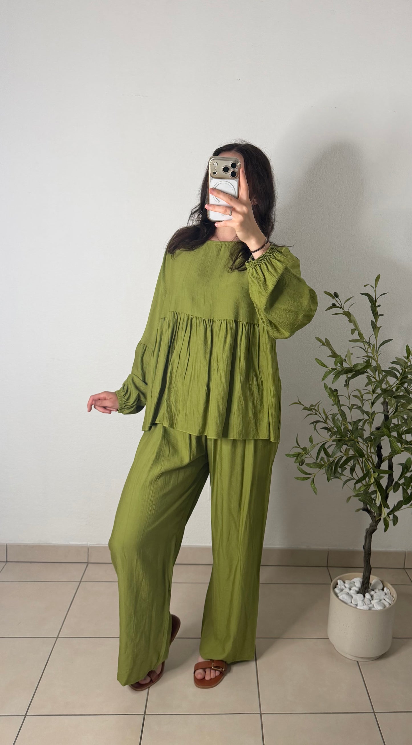 Ensemble pantalon - vert olive