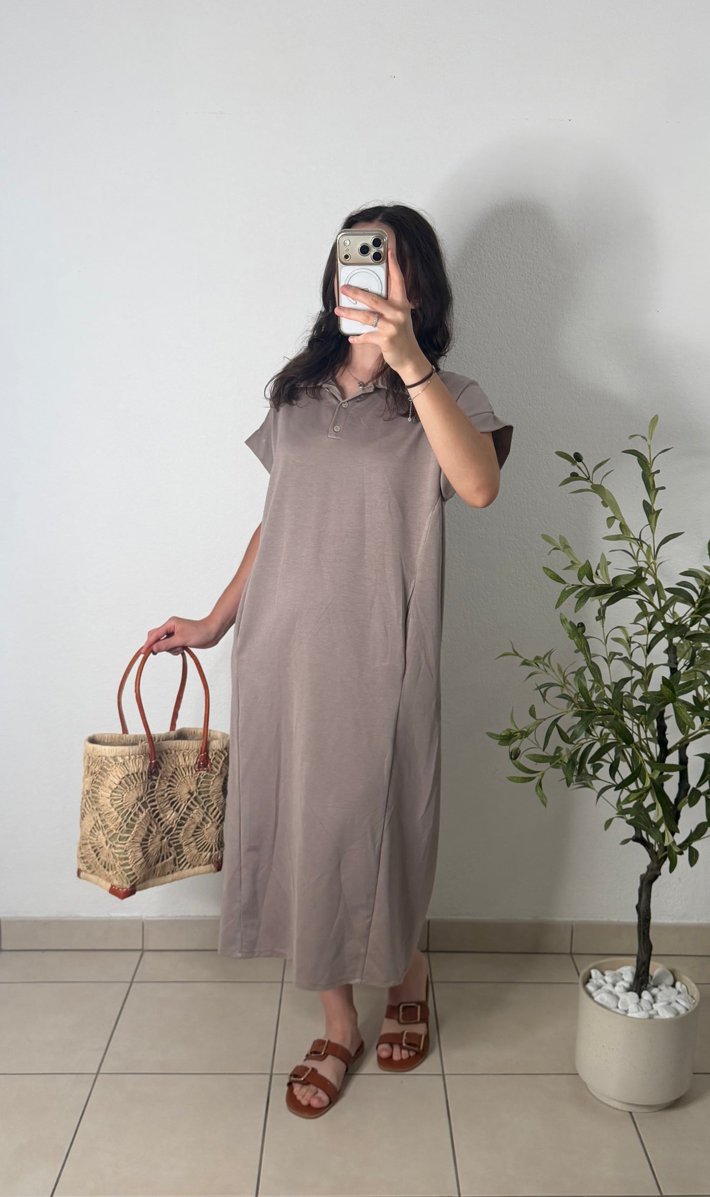 Robe polo - taupe