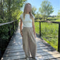 Pantalon rayure - taupe