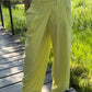 Pantalon rayure - jaune