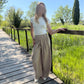 Pantalon rayure - taupe