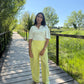 Pantalon rayure - jaune