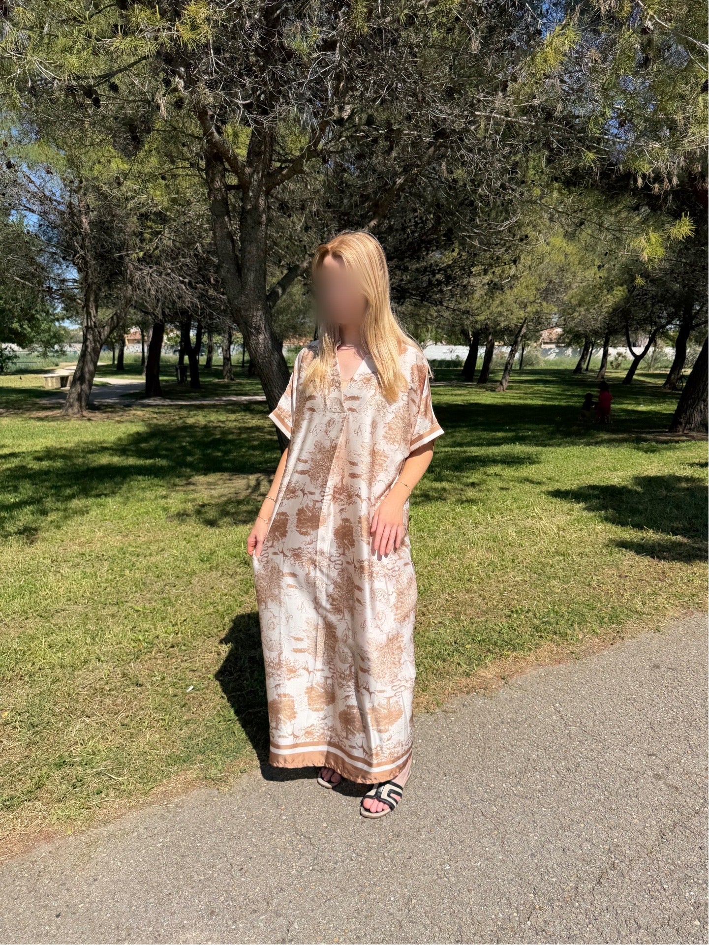 Robe motif - beige