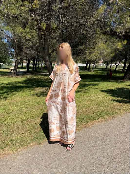 Robe motif - beige
