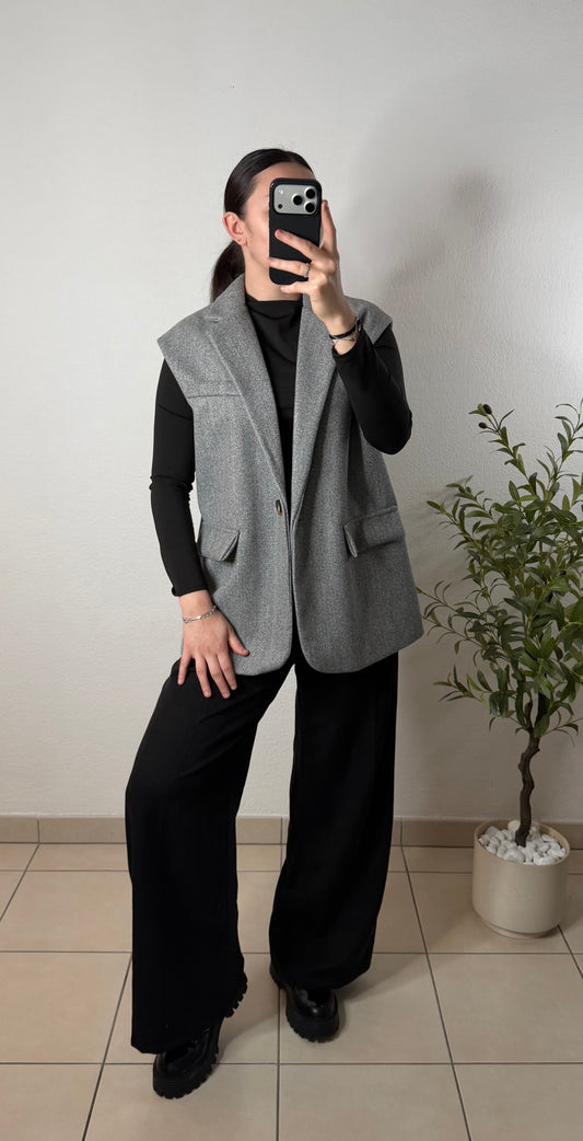 Veste sans manches grise