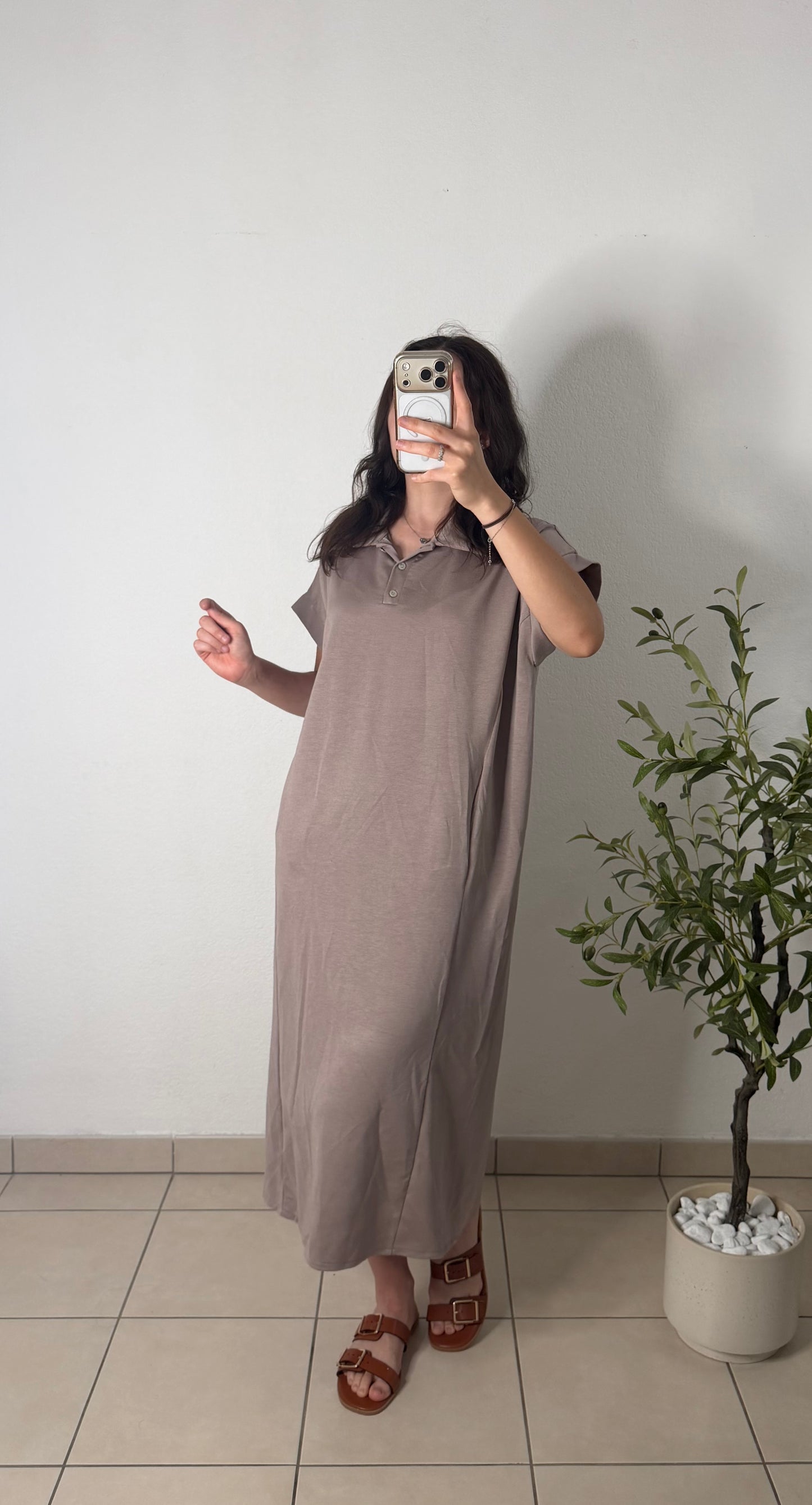 Robe polo - taupe