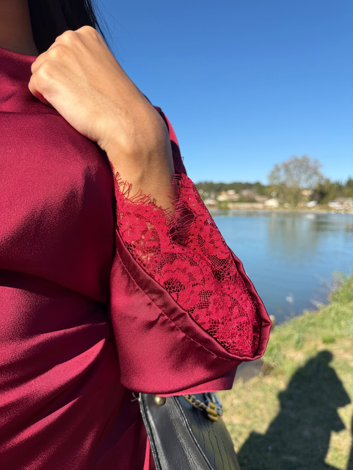 Robe satinée - Rouge