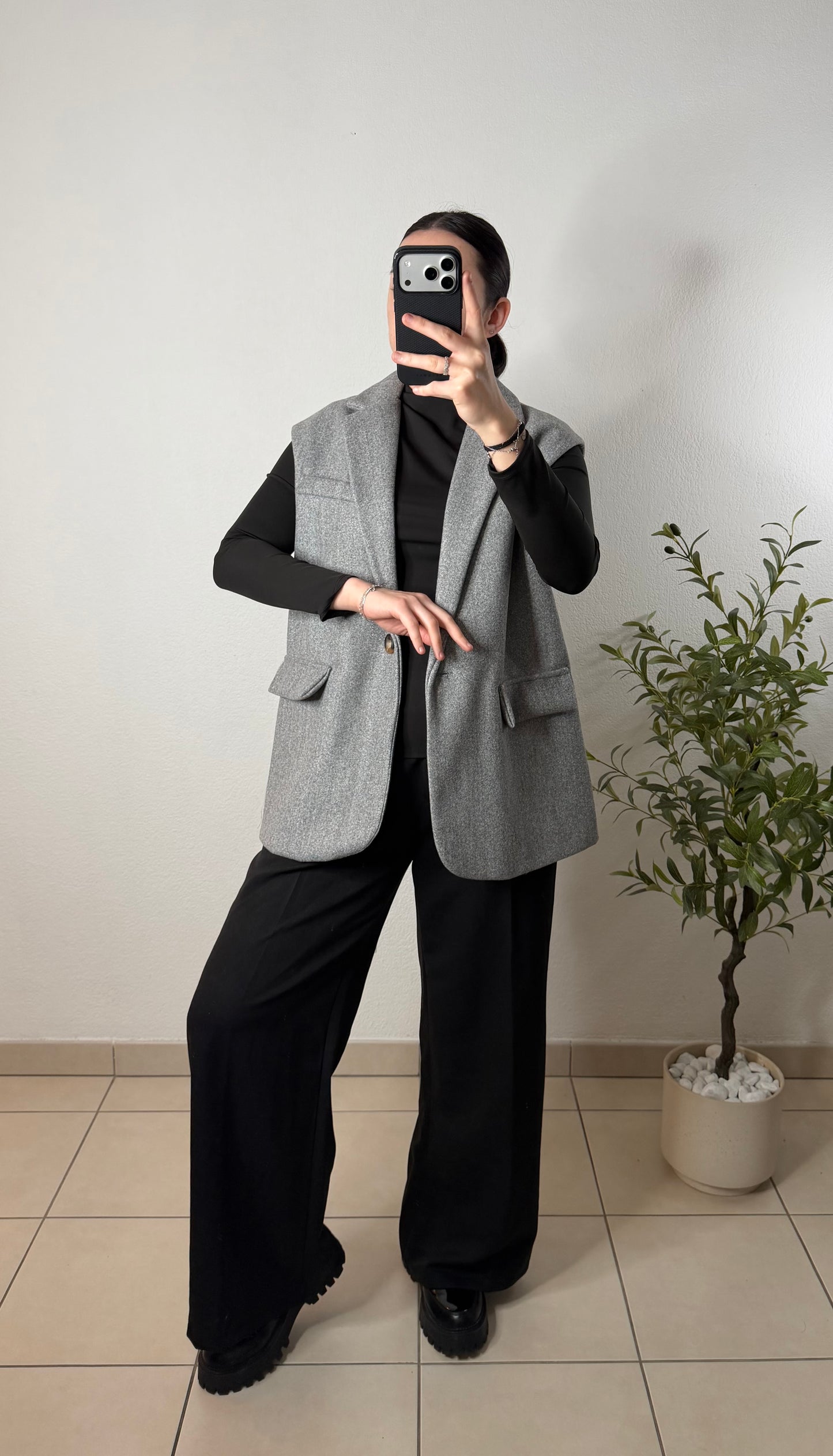 Veste sans manches grise