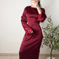 Robe satinée - Rouge