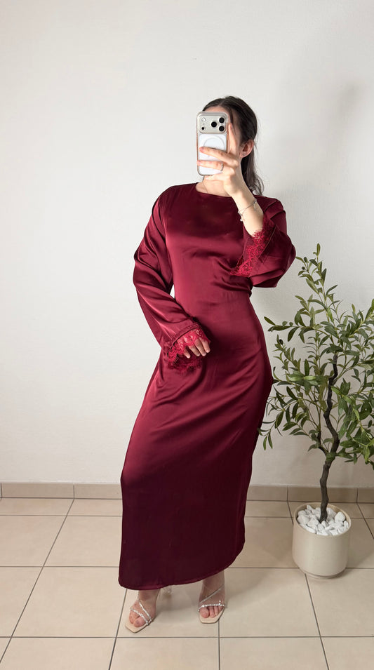 Robe satinée - Rouge