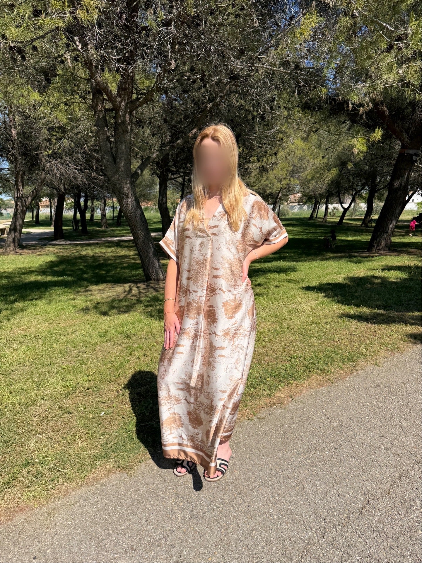 Robe motif - beige