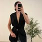 Veste lanière noir