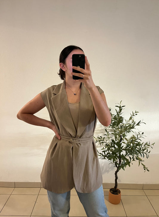 Veste lanière beige