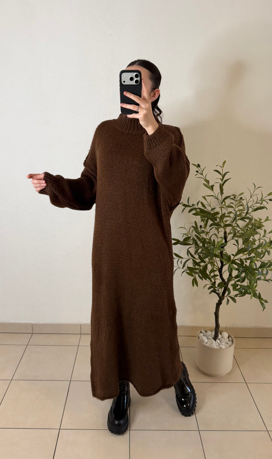 Robe pull marron