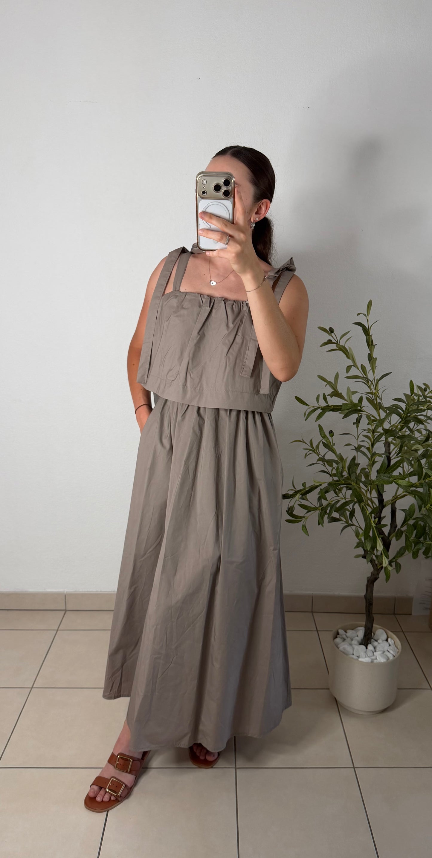 Robe noeud - taupe