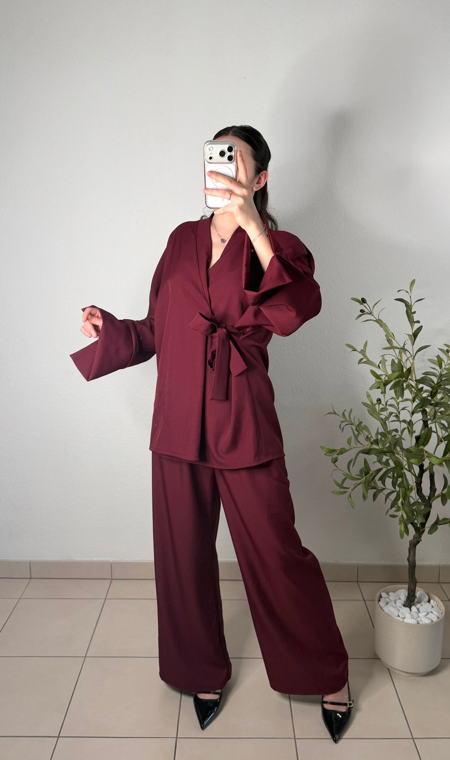 Ensemble kimono - rouge